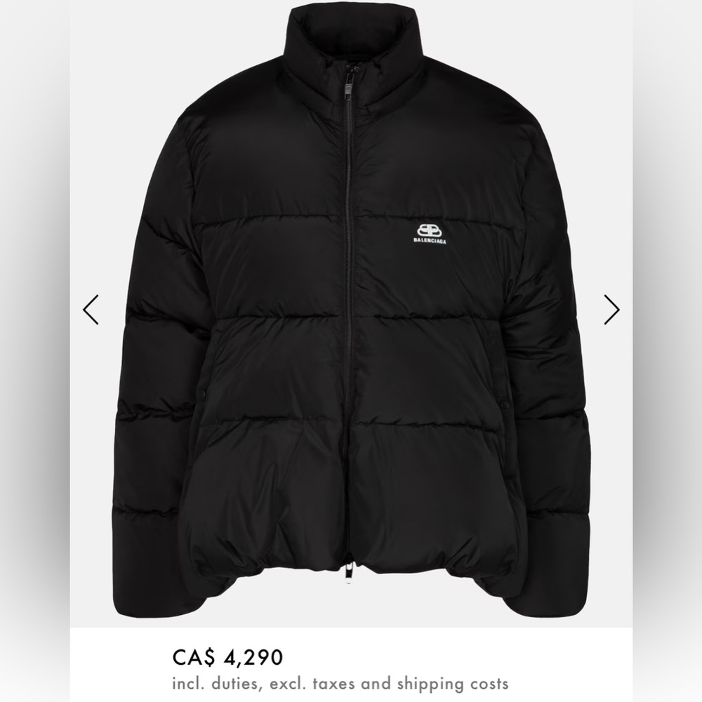 Unisex Balenciaga Black Puffer micro-faille Jacket - Picture 6 of 9